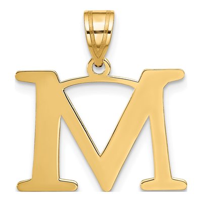 10K Yellow Gold Large Letter M Pendant – view 3