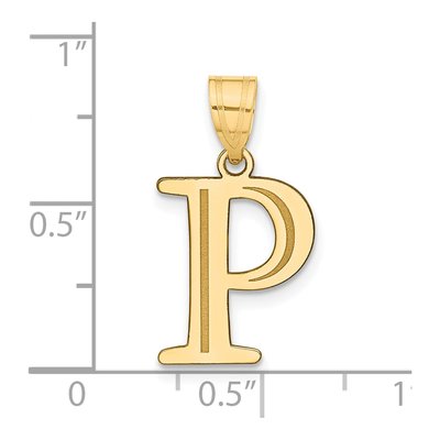 10K Yellow Gold Large Letter P Pendant – view 4