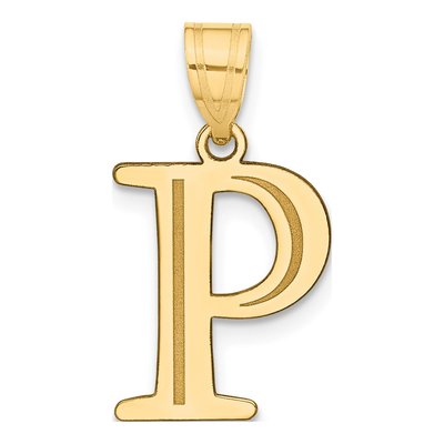10K Yellow Gold Large Letter P Pendant