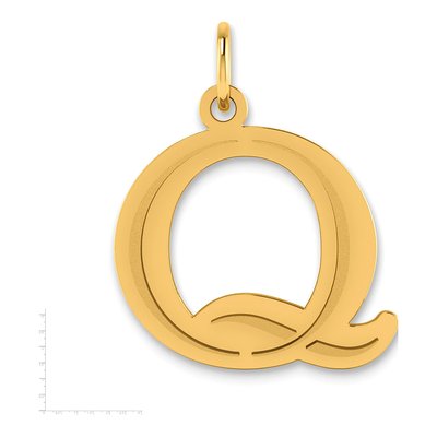 10K Yellow Gold Large Letter Q Pendant – view 2