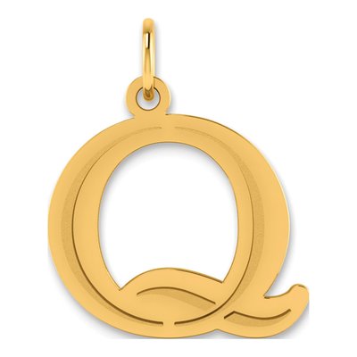 10K Yellow Gold Large Letter Q Pendant