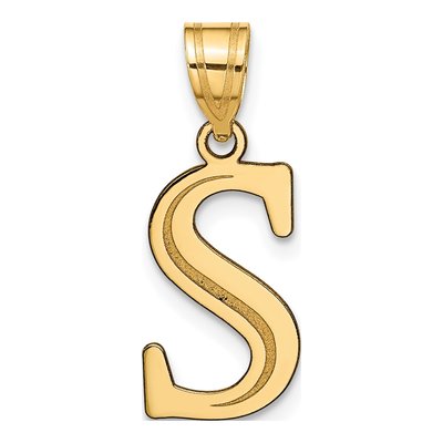10K Yellow Gold Large Letter S Pendant