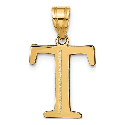 10K Yellow Gold Large Letter T Pendant