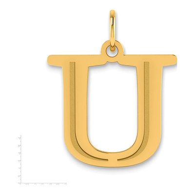 10K Yellow Gold Large Letter U Pendant – view 2