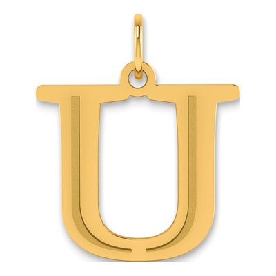 10K Yellow Gold Large Letter U Pendant