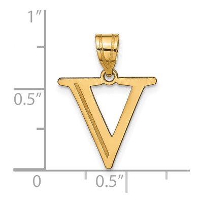 10K Yellow Gold Large Letter V Pendant – view 5