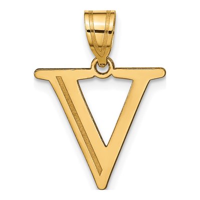 10K Yellow Gold Large Letter V Pendant