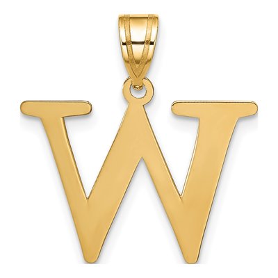 10K Yellow Gold Letter W Pendant – view 3