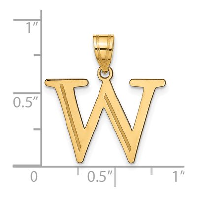 10K Yellow Gold Letter W Pendant – view 4