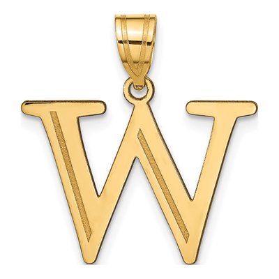 10K Yellow Gold Letter W Pendant