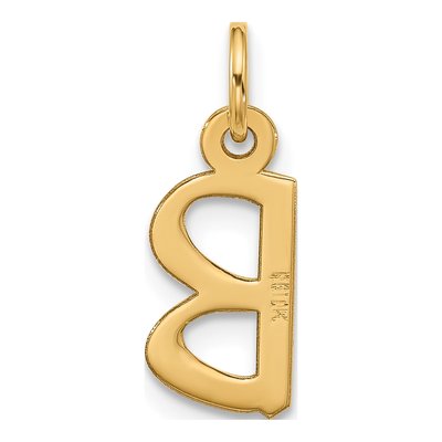 10K Yellow Gold Block Initial B Charm – view 4
