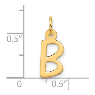 10K Yellow Gold Block Initial B Charm – view 5
