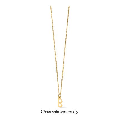 10K Yellow Gold Block Initial B Charm – view 6