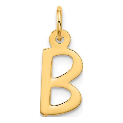 10K Yellow Gold Block Initial B Charm