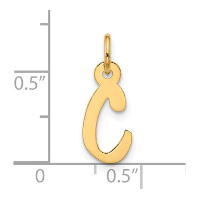 10K Yellow Gold Large Block Initial C Charm – view 4