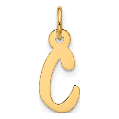 10K Yellow Gold Large Block Initial C Charm