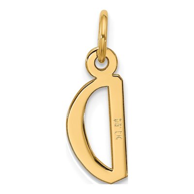 10K Yellow Gold Large Block Initial D Charm – view 4