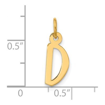 10K Yellow Gold Large Block Initial D Charm – view 5