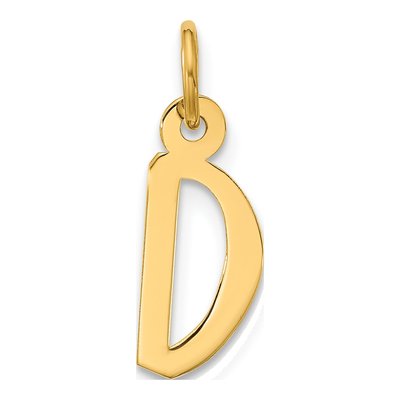 10K Yellow Gold Large Block Initial D Charm