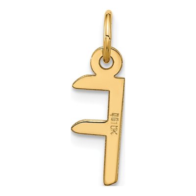 10K Yellow Gold Large Block Initial F Charm – view 3