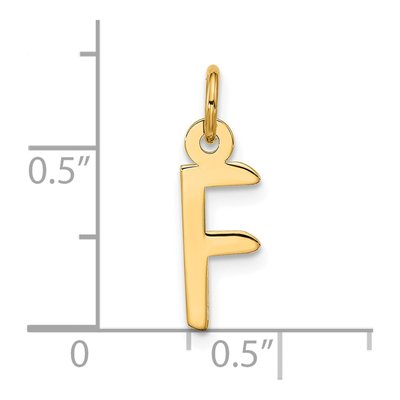 10K Yellow Gold Large Block Initial F Charm – view 4