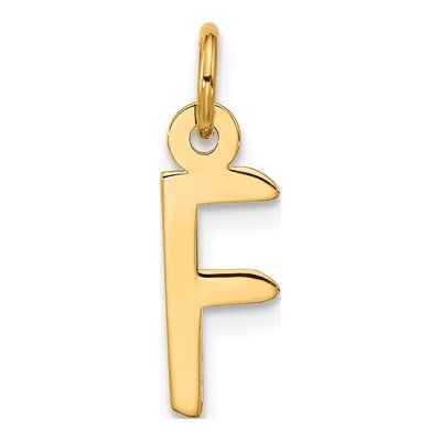 10K Yellow Gold Large Block Initial F Charm