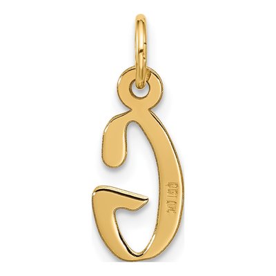 10K Yellow Gold Large Block Initial G Charm – view 4