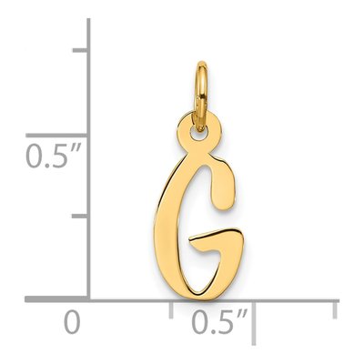 10K Yellow Gold Large Block Initial G Charm – view 5