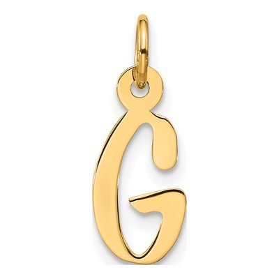 10K Yellow Gold Large Block Initial G Charm