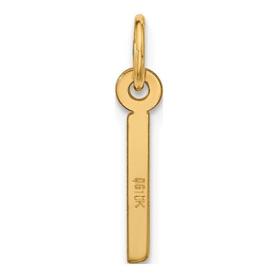 10K Yellow Gold Initial I Block Pendant – view 4