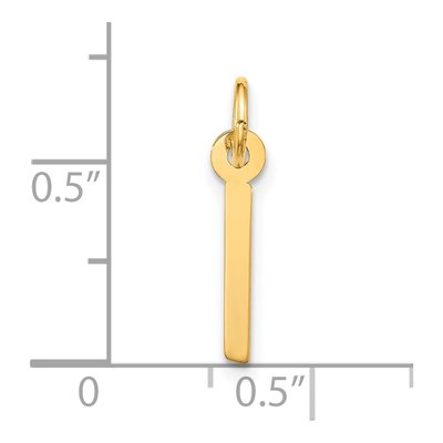 10K Yellow Gold Initial I Block Pendant – view 5