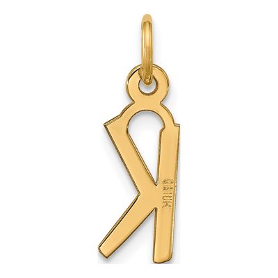 10K Yellow Gold Large Block Initial K Charm – view 4