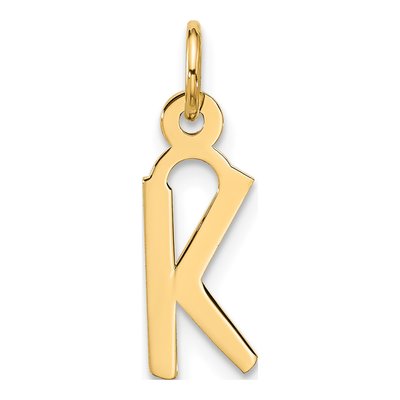 10K Yellow Gold Large Block Initial K Charm