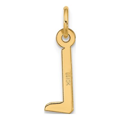10K Yellow Gold Large Block Initial L Charm – view 4
