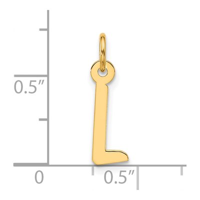 10K Yellow Gold Large Block Initial L Charm – view 5