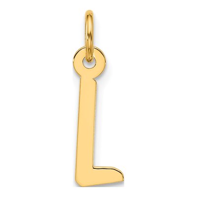 10K Yellow Gold Large Block Initial L Charm