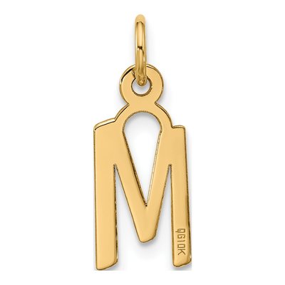 10K Yellow Gold Block Initial M Charm – view 4