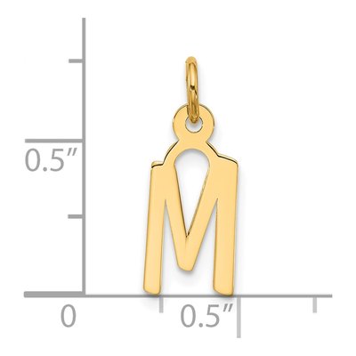 10K Yellow Gold Block Initial M Charm – view 5