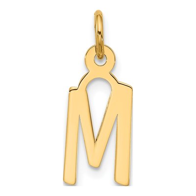10K Yellow Gold Block Initial M Charm
