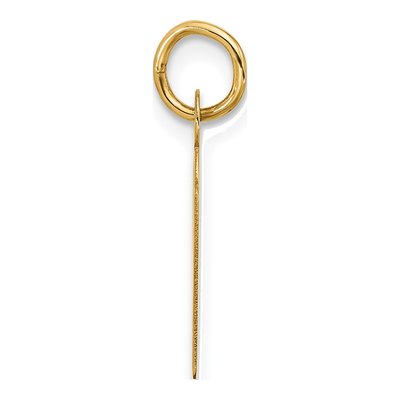 10K Yellow Gold Block Initial N Pendant – view 3