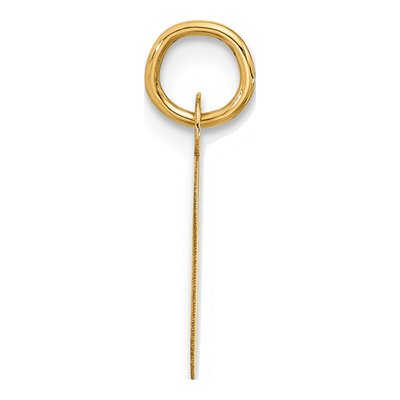 10K Yellow Gold Block Initial O Pendant – view 3