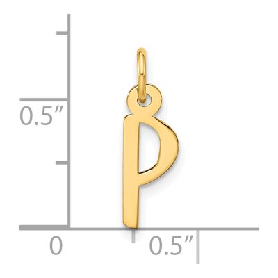 10K Yellow Gold Initial P Charm – view 5