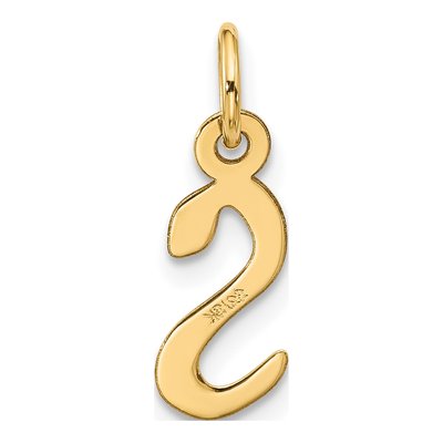 10K Yellow Gold Large Block Initial S Charm – view 4