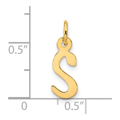 10K Yellow Gold Large Block Initial S Charm – view 5