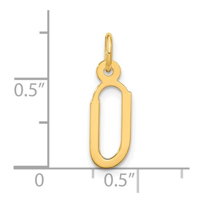 10K Yellow Gold Initial U Charm – view 4