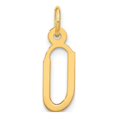 10K Yellow Gold Initial U Charm