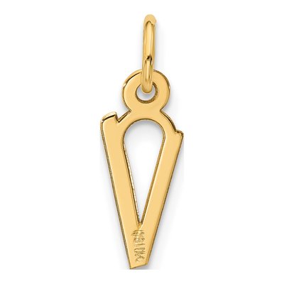 10K Yellow Gold Initial V Charm – view 3
