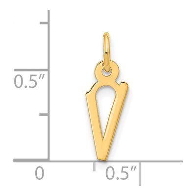 10K Yellow Gold Initial V Charm – view 4