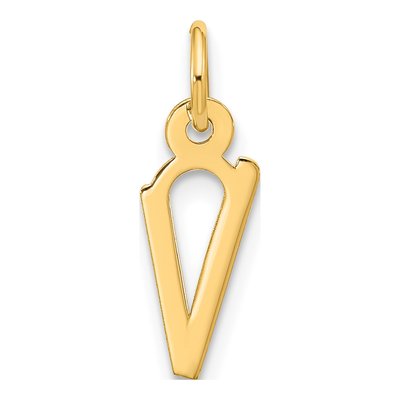 10K Yellow Gold Initial V Charm