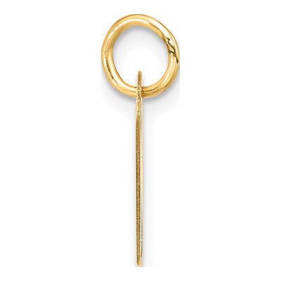 10K Yellow Gold Block Initial W Pendant – view 3